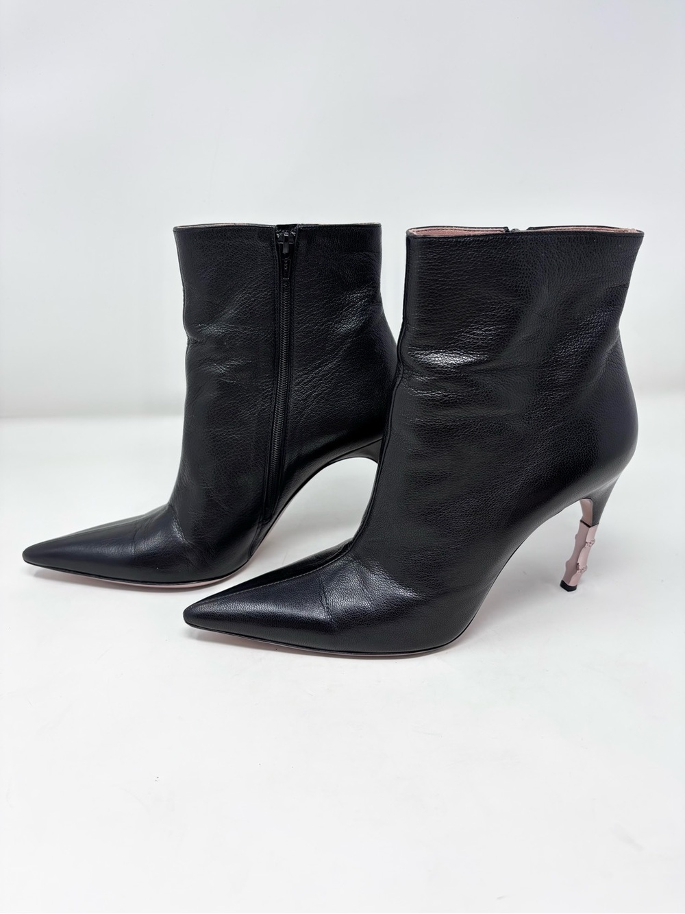 Gucci by Tom Ford Era S/S 2002 Archival Bamboo Heel Black Leather Ankle Boot 7.5